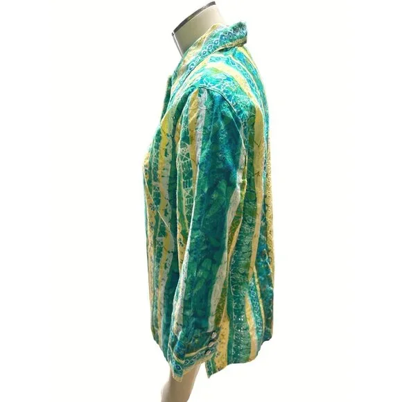 City Blues By Koret Womens Striped Button Up Shirt Size S All Cotton - Picture 2 of 10